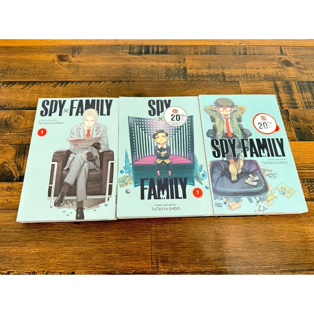 Spy x Family Manga 3 Book Lot Vol 1, 7, 8 English by Tatsuya Endo VIZ 3 Books